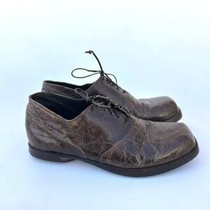 CYDWOQ Women’s Handmade Leather Lace Up Dress Shoes Brown 39 Size 9